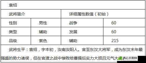 乱世王者中袁绍表现如何 全面解析袁绍的各项技能详情